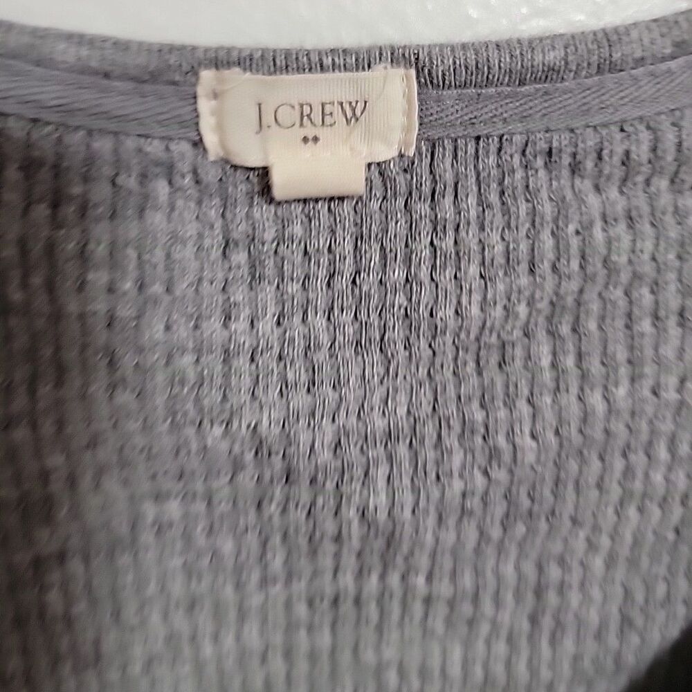 J Crew Women’s Striped Waffleknit Longsleeve Shirt Top Gray Sz S 3358